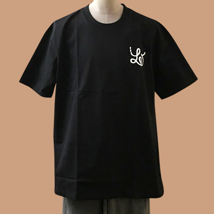 ルイヴィトン メンズ ブラック クルーネック 半袖Tシャツ -  Short sleeved 