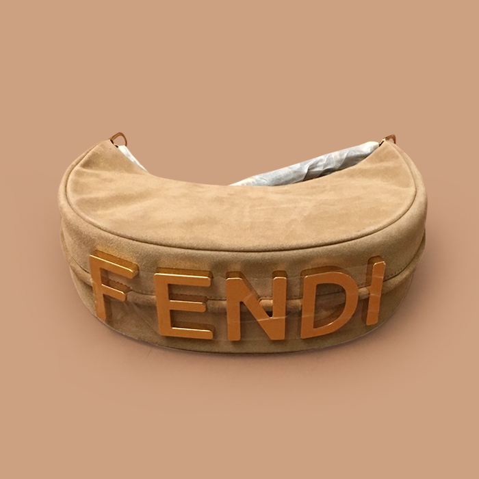 フェンディレディース ボストン ミニ トート ショルダーバッグブラウン