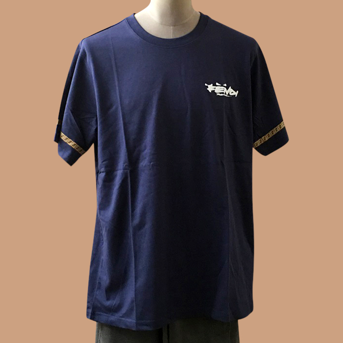 ルイヴィトン メンズ ネイビー クルーネック 半袖Tシャツ -  Short sleeved 