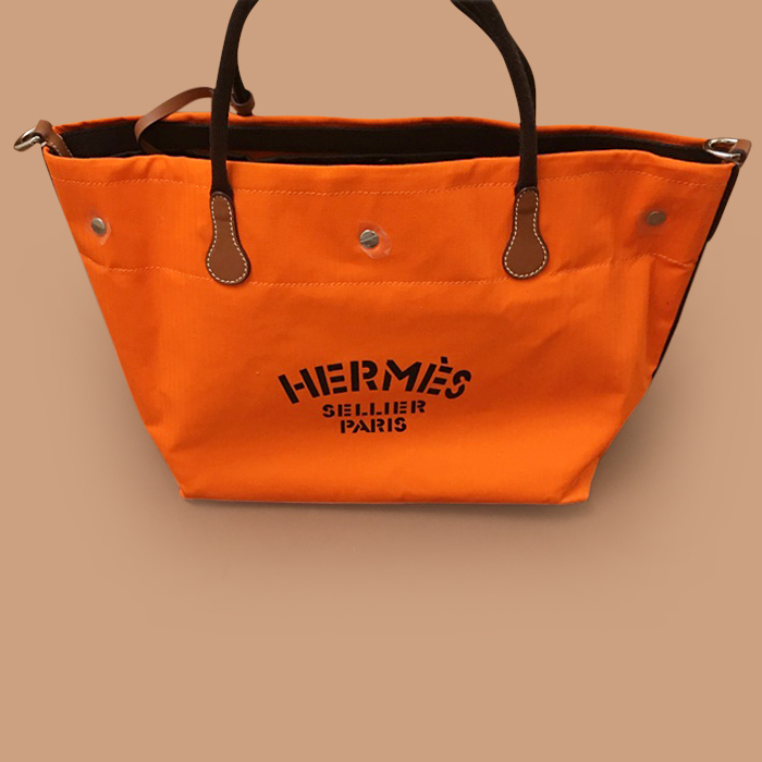  Canvas  - エルメス キャンバス レディース トート  ショッパーバッグ HERB0620,オレンジ
