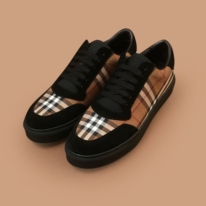 バーバリー メンズ キャメル スニーカー - Camel  - bu106x