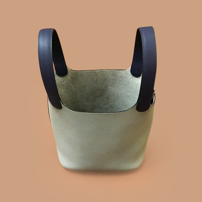 エルメスピコタンロックレザーレディース トートバッグ HERB0754, 18cm,グレー