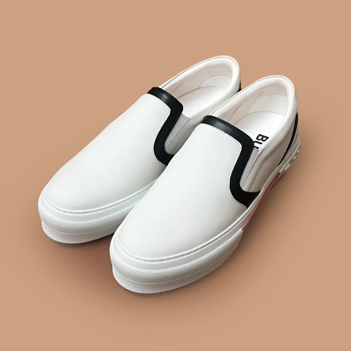 バーバリー メンズ ヴィンテージ ホワイトローファー - White- bur04446x