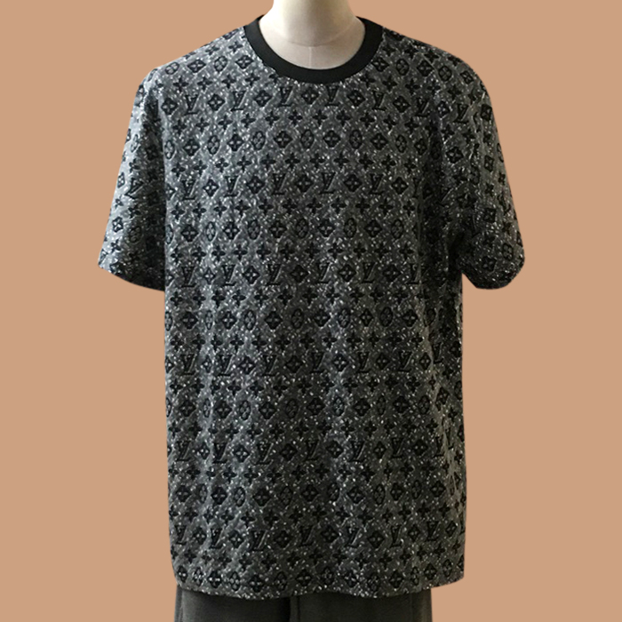 ルイヴィトン メンズ グレー クルーネック 半袖Tシャツ -  Gray Short sleeved 