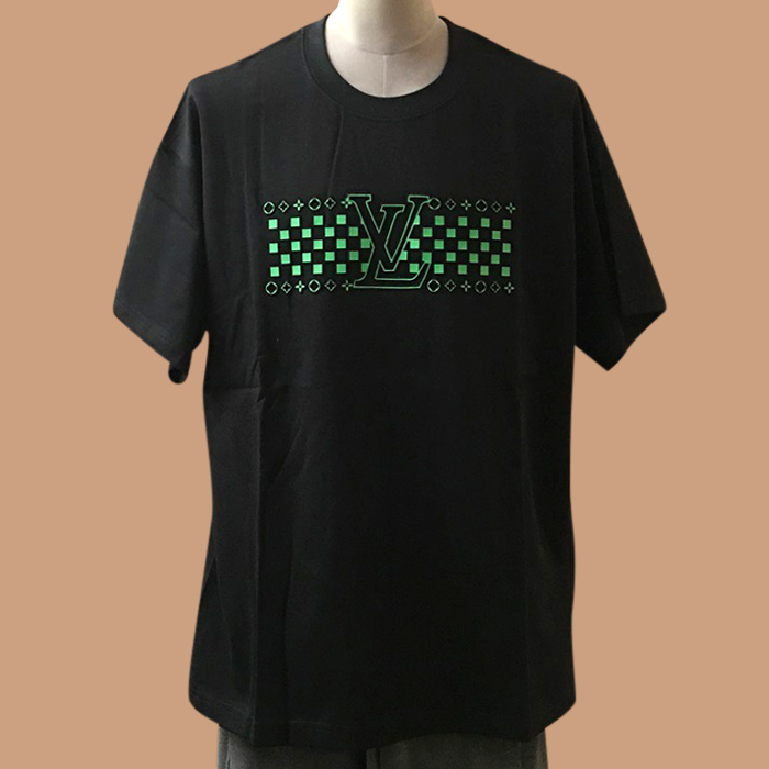 ルイヴィトン メンズ ブラック クルーネック 半袖Tシャツ -  Short sleeved 