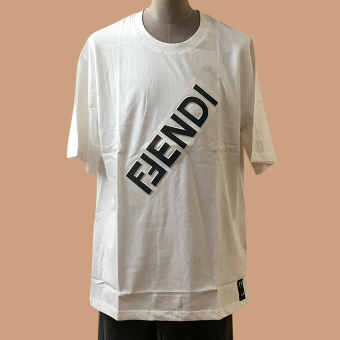 フェンディ メンズ ホワイト クルーネック 半袖Tシャツ - White Short sleeved 