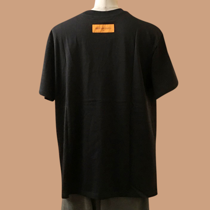 ルイヴィトン メンズ ブラック クルーネック 半袖Tシャツ -  Short sleeved 