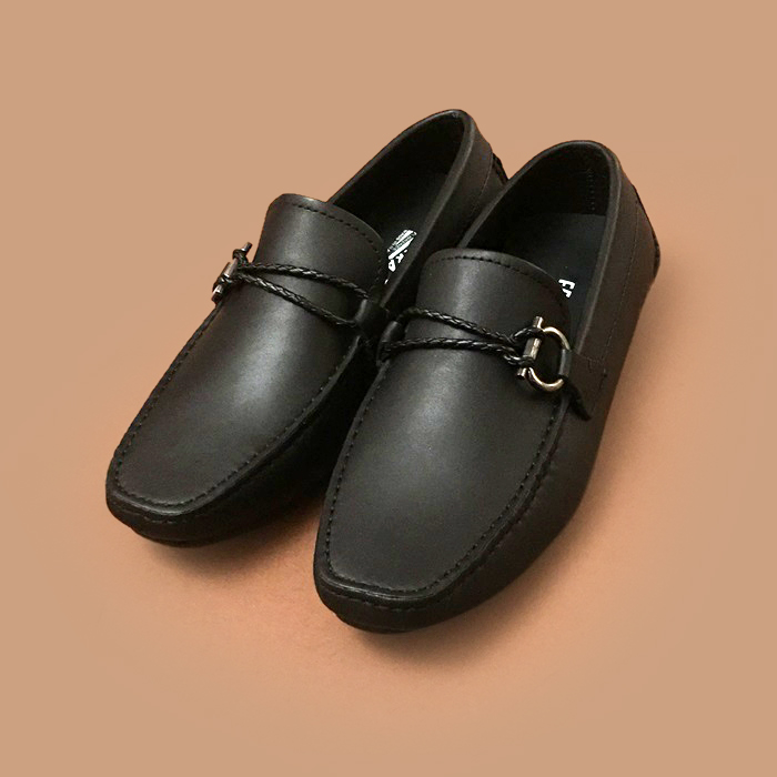 フェラガモ メンズ レザーローファー Size ブラック -    Black