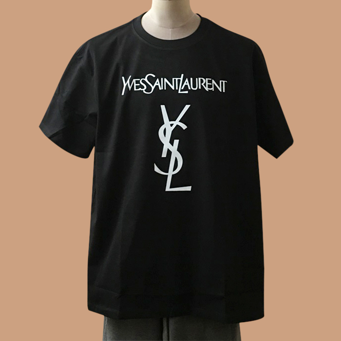 サンローラン メンズ ブラック クルーネック 半袖Tシャツ - Saint laurent Short sleeved  - ysl331x