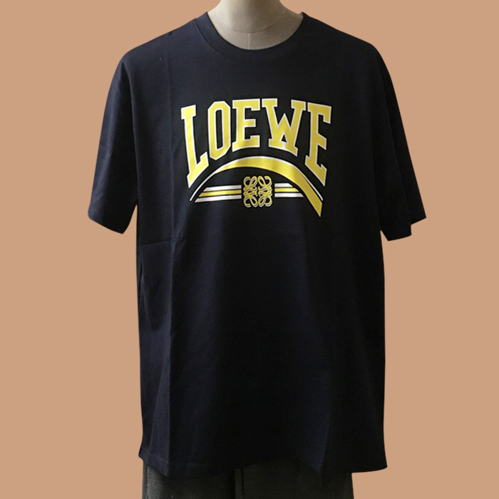 ロエベ ユニセックス イニシャル ネイビー 半袖Tシャツ -Short sleeved T-shirts - loe686x