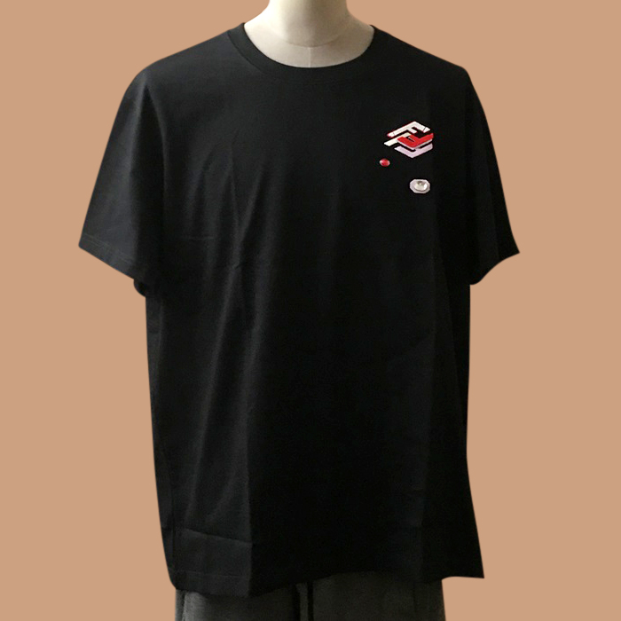 フェンディ メンズ ブラック クルーネック 半袖Tシャツ - Short sleeved T-shirts
