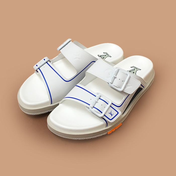 ルイヴィトン メンズ ホワイト スリッパ -  White 