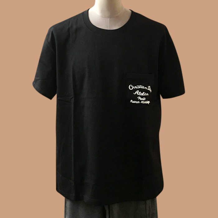 ルイヴィトン メンズ ブラック クルーネック 半袖Tシャツ -  Short sleeved 