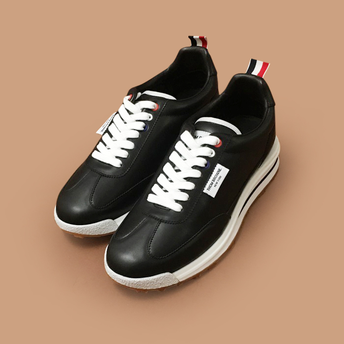   ,THOMS0060 - トムブラウンメンズレザースニーカーブラック