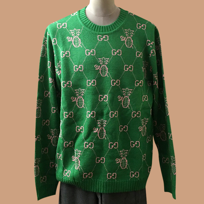 グッチ メンズ グリーン クルーネック ニット - Green Knits - guc05120x
