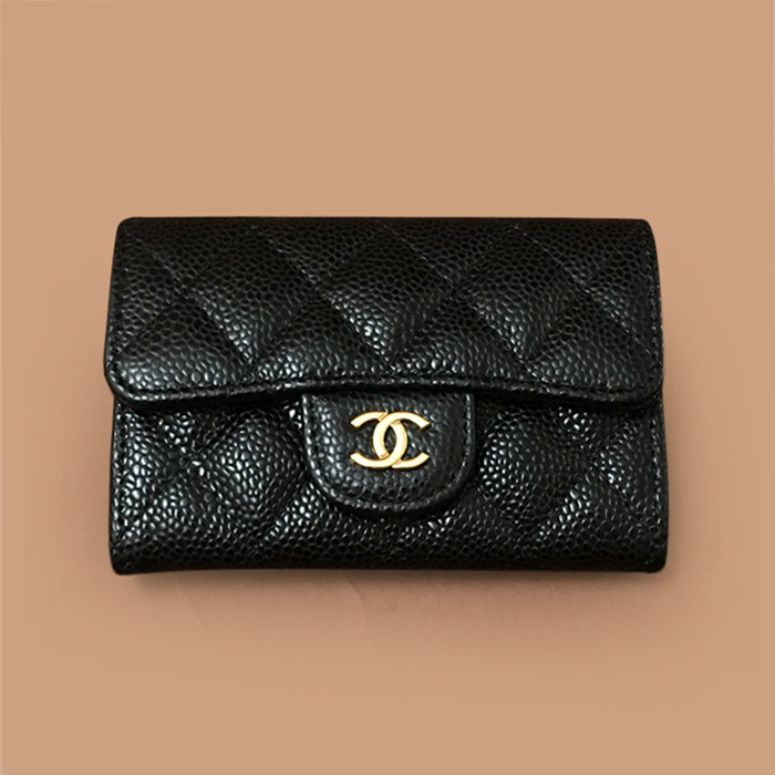  Coin purse/Card purse - シャネル2021 レディースレザーコインパース/カードパース,ブラック