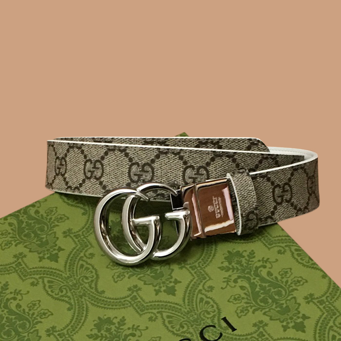 グッチ ユニセックス モダン ホワイト ベルト -White Belts