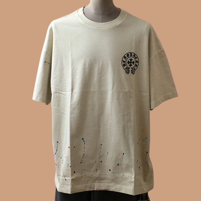 クロムハーツ メンズ ベージュ クルーネック 半袖Tシャツ - Short sleeved 