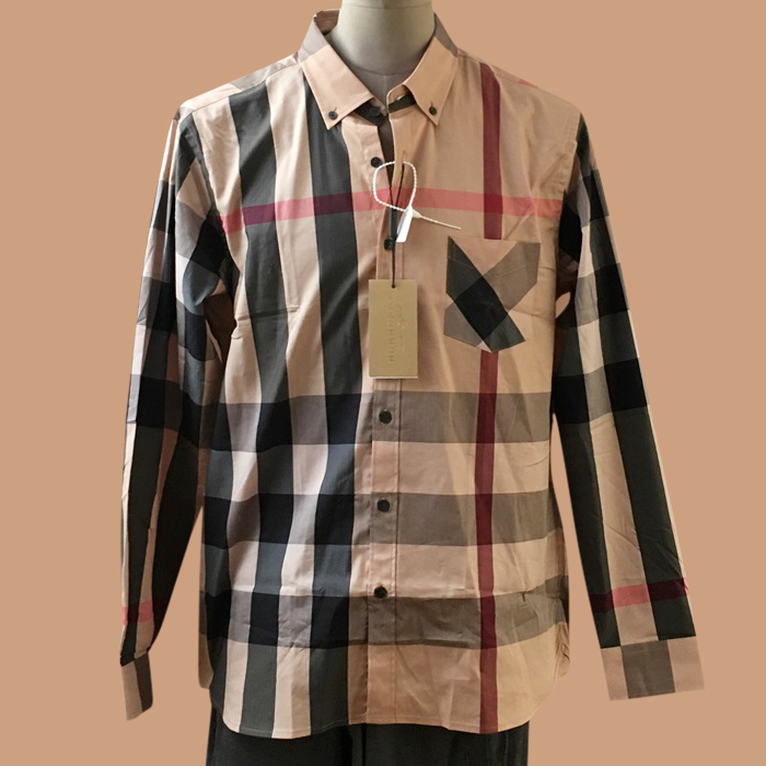 バーバリー メンズ ベーシック キャメル シャツ - Camel 