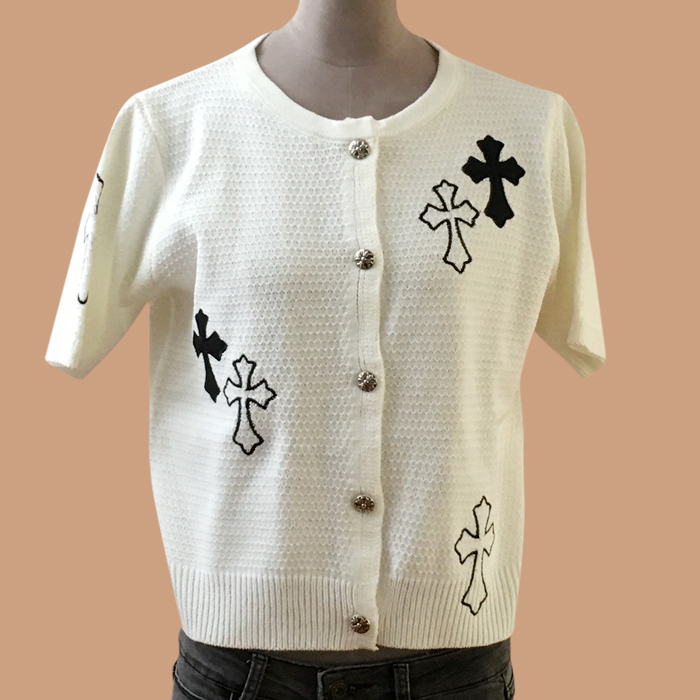 ChromeHearts - クロムハーツレディース カーディガン Crh0350x(ホワイト/ブラック/グレー)