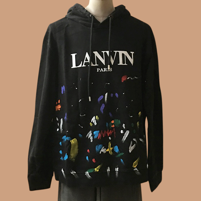 Lanvin Green - ランバンメンズ カジュアル コットン フーディーTシャツ Lan03782x Size(s - xl) ブラック