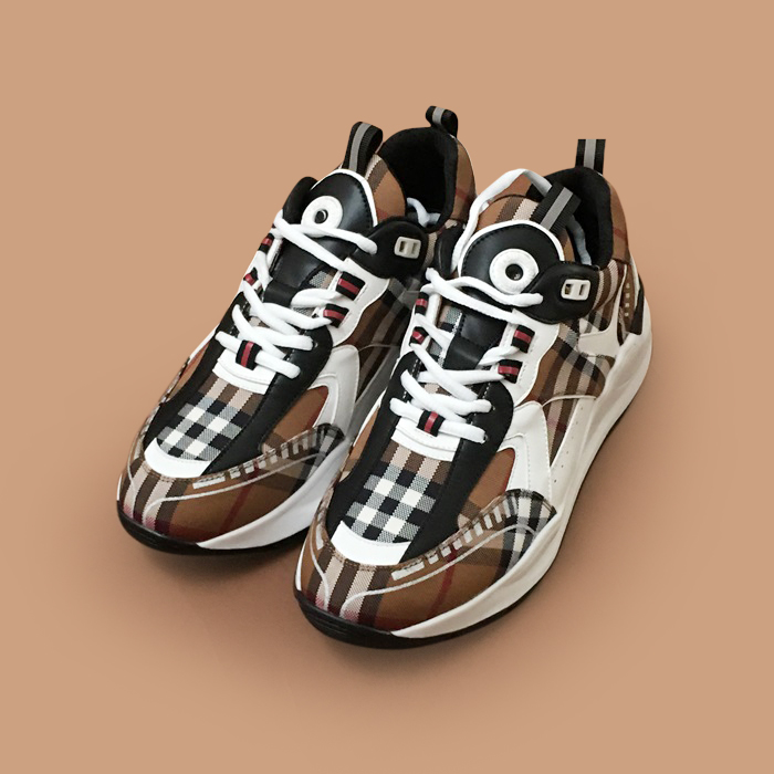 バーバリー メンズ トレンディ キャメル スニーカー - Camel 