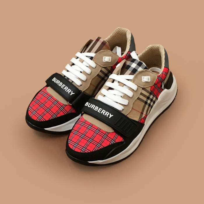 バーバリー メンズ トレンディ キャメル スニーカー - Camel 