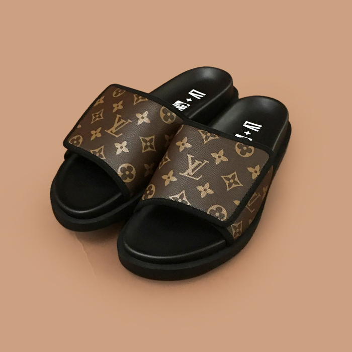ルイヴィトン メンズ ブラウン スリッパ -  Btown 