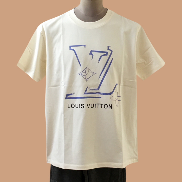 ルイヴィトン メンズ クルーネック ホワイト 半袖Tシャツ -  White Short sleeved 