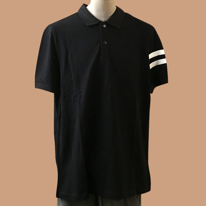 モンクレール メンズ ブラック ポロ 半袖Tシャツ - 