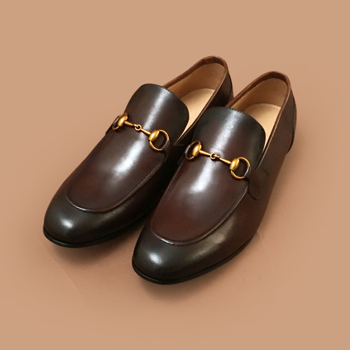 グッチ メンズ イニシャル ブラウンローファー -Brown Loafer