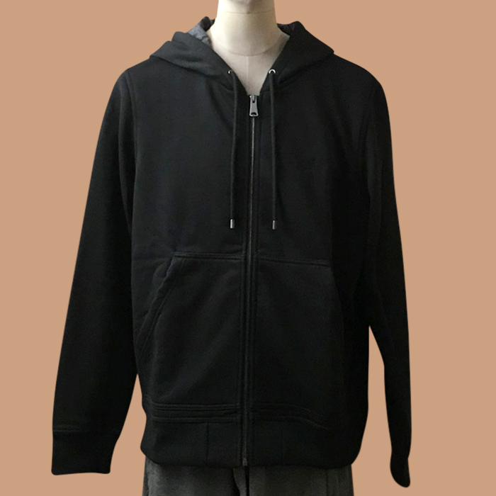 バーバリー メンズ ブラック ジップアップ フーディーTシャツ - 