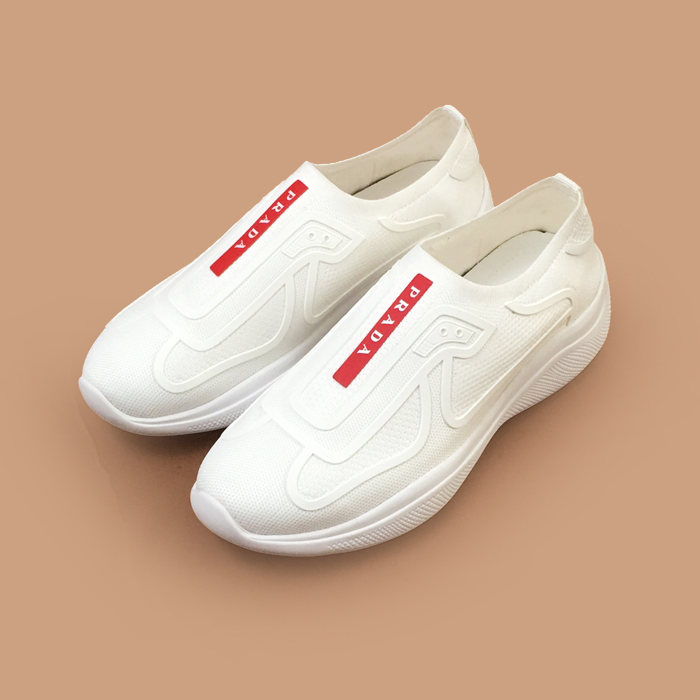 プラダ メンズ ホワイト スニーカー - White 