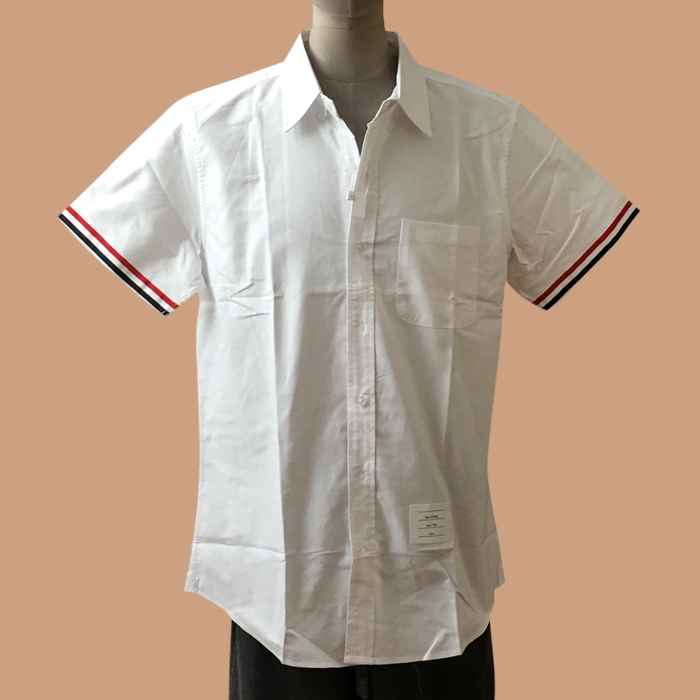 Strap Short Sleeved  White - トムブラウンメンズ ストラップ コットン 半袖 シャツ  Size ホワイト