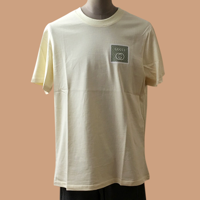 グッチ ユニセックス アイボリー クルーネック 半袖Tシャツ -Ivory Short sleeved 