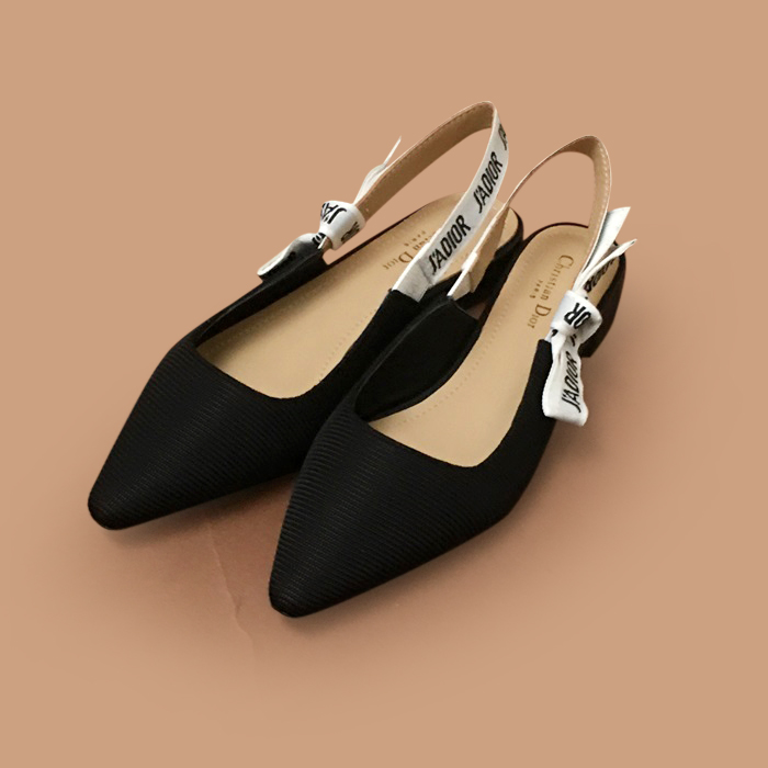 ディオールレディース ファブリック フラットDIOS0313,ブラック