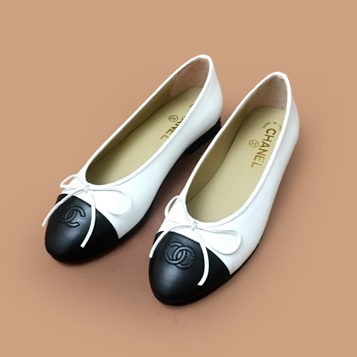 シャネルレディース ホワイト フラット -  White Shoes