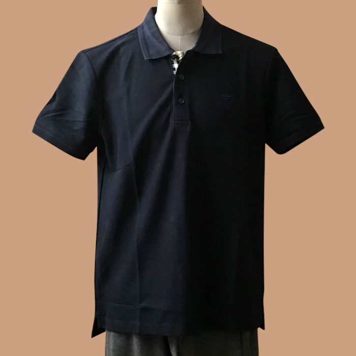 バーバリー メンズ ブラック クルーネック 半袖Tシャツ - Short Sleeved 
