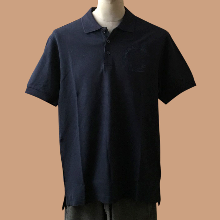 バーバリー メンズ ブラック クルーネック 半袖Tシャツ - Short Sleeved 