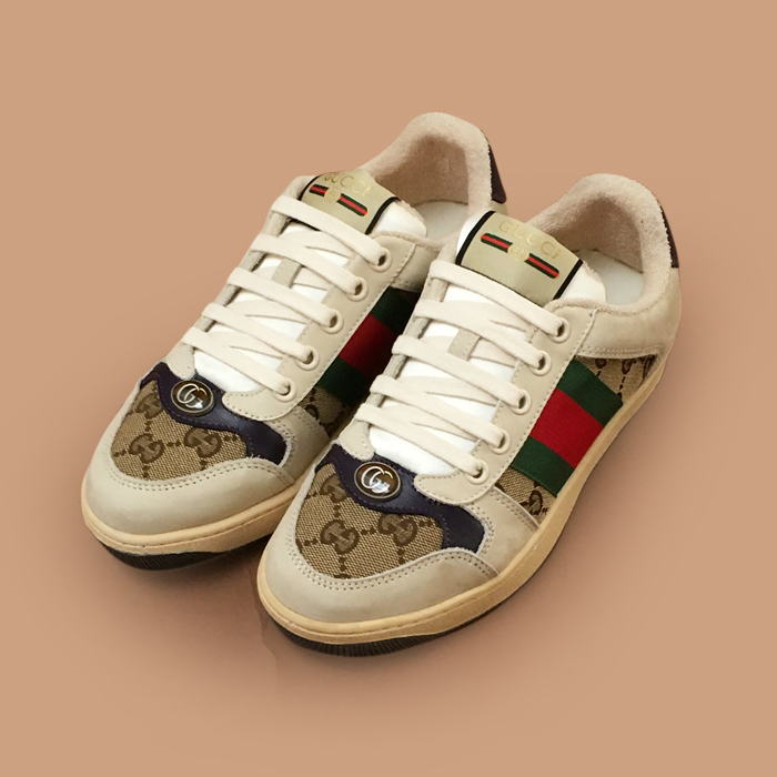 グッチ ユニセックス ベージュ スニーカー -