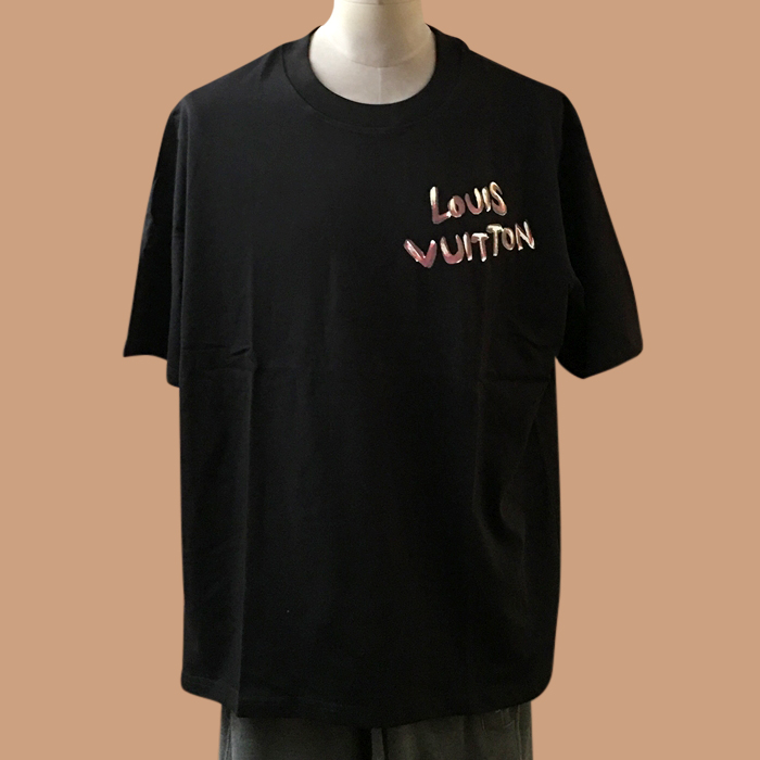 ルイヴィトン メンズ クルーネック ブラック 半袖Tシャツ -  Short sleeved 