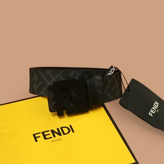 フェンディ メンズ シグネチャー リバーシブル グレー ベルト - Gray Belts