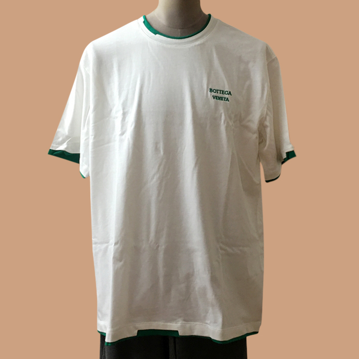 ボッテガヴェネタ メンズ クルーネック ホワイト 半袖Tシャツ - White 