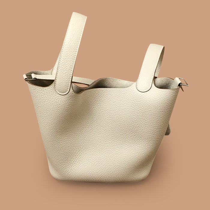  18cm - エルメスレディースレザーバケット トートバッグ,18cm,ホワイト