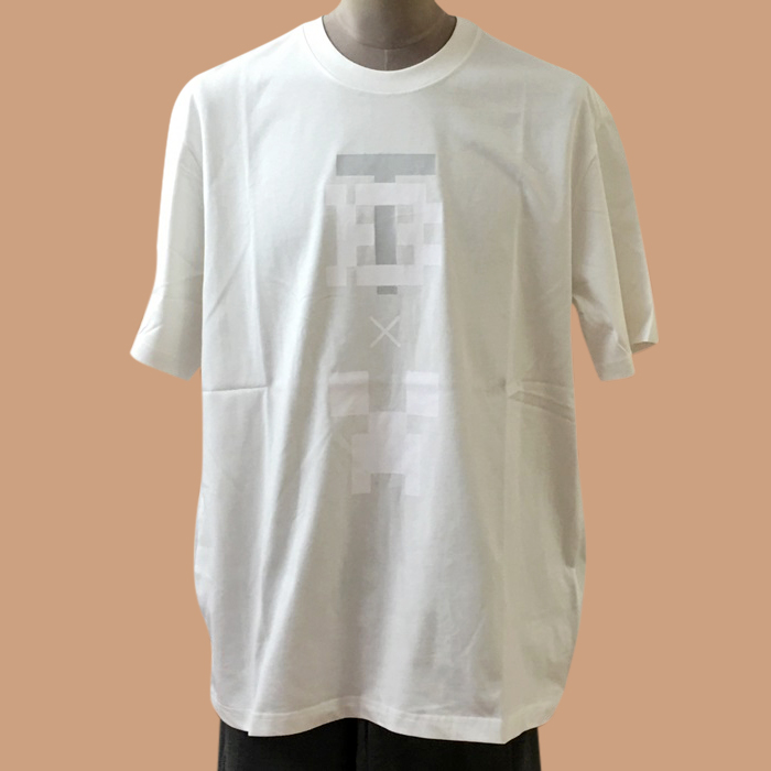 バーバリー メンズ ホワイト クルーネック 半袖Tシャツ - White  - bu86x