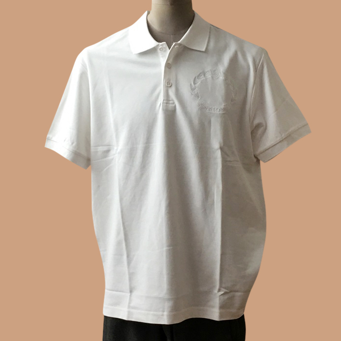 バーバリー メンズ ホワイト クルーネック 半袖Tシャツ - White Short Sleeved 