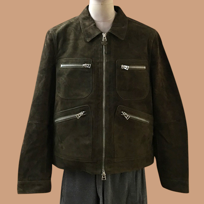 トムフォード メンズ ブラウン レザージャケット - Brawon s