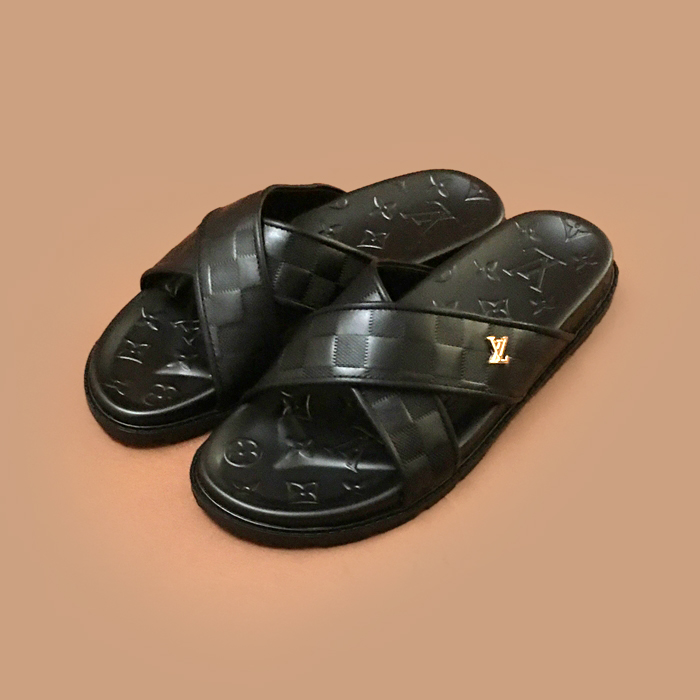ルイヴィトン メンズ ブラックタップスリッパ -  Tap 