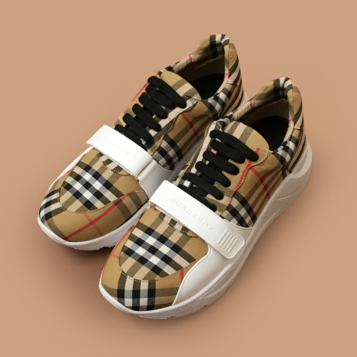 バーバリー メンズ トレンディ キャメル スニーカー - Camel 