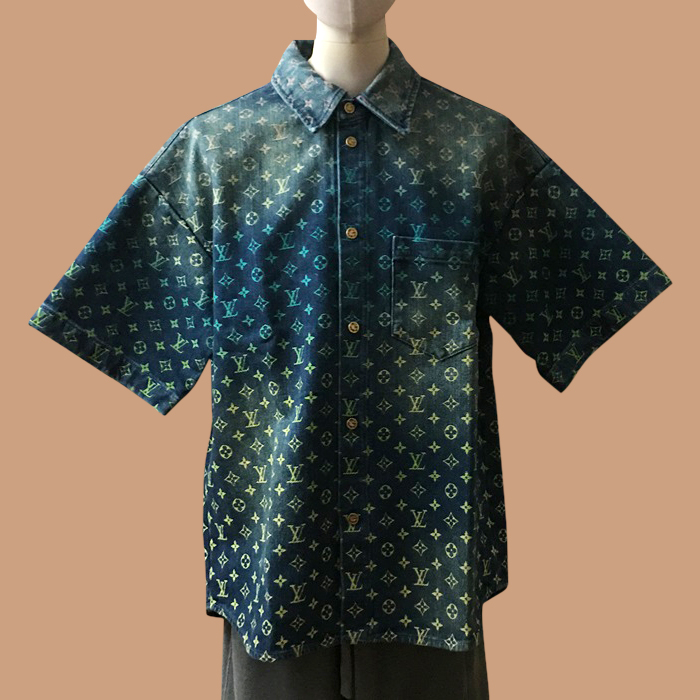 ルイヴィトン メンズ ブルー 半袖 シャツ -lv673x